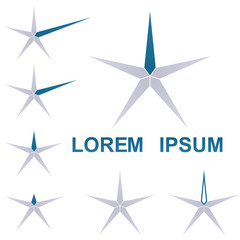 Obraz premium Thin star logo vector set