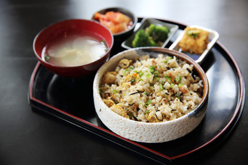 baked rice with scallop japanese food