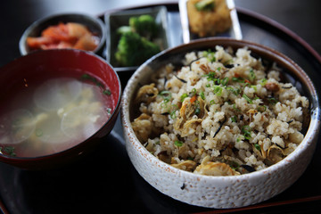baked rice with scallop japanese food