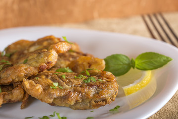 Fried pork brain
