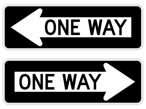 Vector illustration of a "one way" road/street sign.