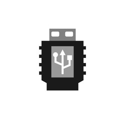USB connector plug, computer icon