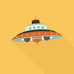 space ufo flat icon