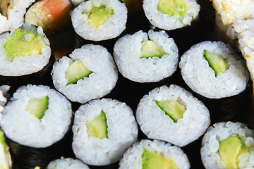 Delicious sushi rolls