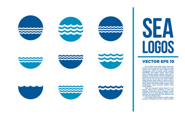 Surf Logo Wave vector logotype illustration blue