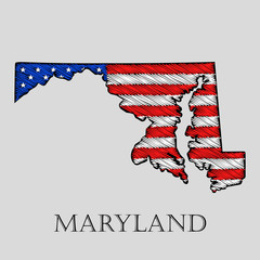 State Maryland - vector illustration.