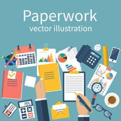 Paperwork. Work with documents
