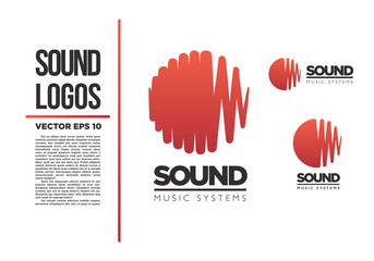 Sound Music logo vector logotype wave abstract