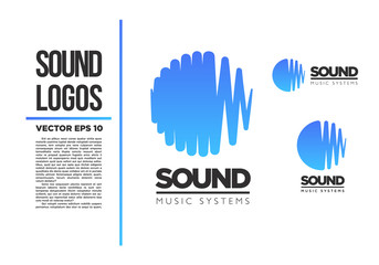 Sound Music logo vector logotype wave abstract