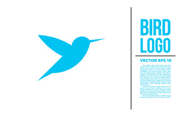 Bird Blue Tiny Logo vector logotype illustration 