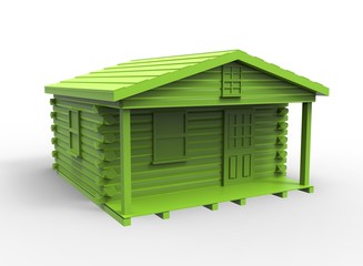 3d illustration of house. simple to use. on white background isolated with shadow. icon for game or web. eco building. expensive purchase. 