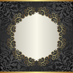 antique background with golden frame