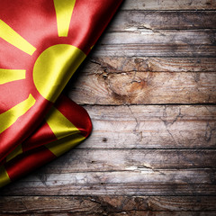 Flag of Macedonia on wooden boards