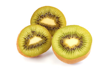 Kiwi slices on white