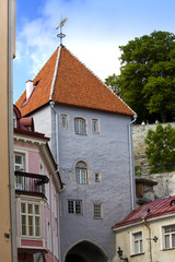 Obraz premium Old houses on the Old city streets. Tallinn. Estonia.