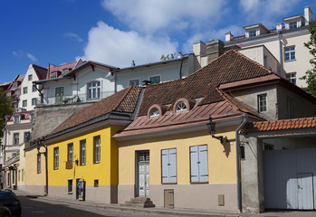 Old houses on the Old city. Tallinn. Estonia