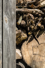 old wooden fence and wood