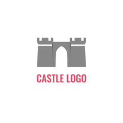 Castle, fortress vector logo. Tower architecture icon. 