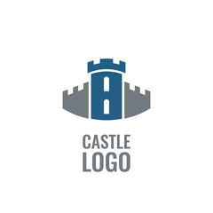 Castle, fortress vector logo. Tower architecture icon. 