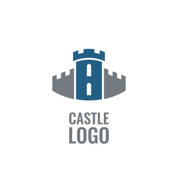 Castle, Fortress Vector Logo. Tower Architecture Icon. 