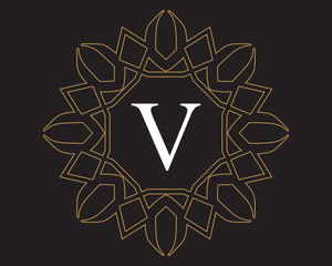 V Monogram Vintage Classic Letter Logo for Luxury  Business