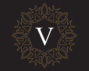 V Monogram Vintage Classic Letter Logo for Luxury  Business