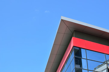 Top corner as a detail on the facade of a modern building