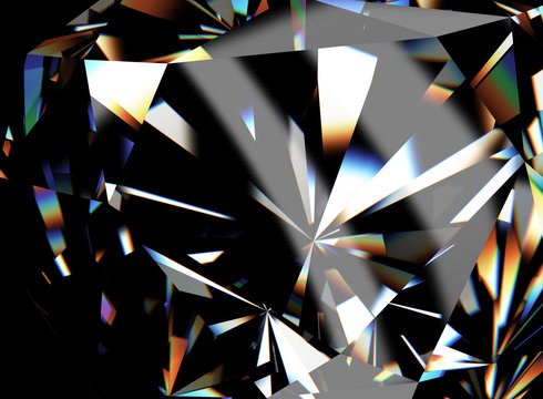 3D illustration of  Diamond. Jewelry background. Fashion accessory