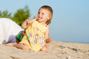 girl walking on the beach