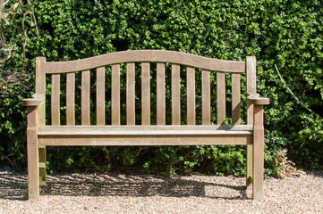 Garden bench in a warm sun trap