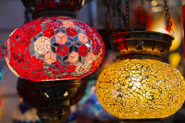 Obraz premium Traditional stained glass oriental lampshades