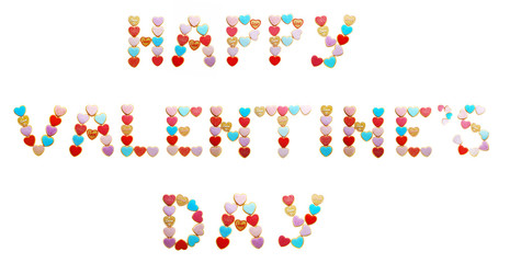 Cookies inscription Happy Valentine's Day, isolated on white