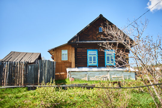 Old wooden village house