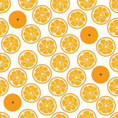 Cute seamless pattern with orange slices