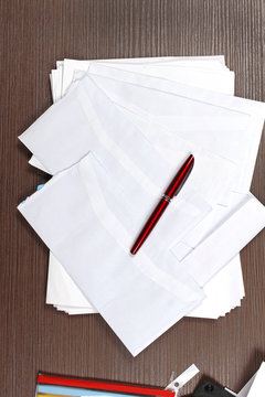 Open envelopes pile