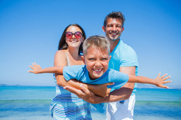 Family Having Fun on Beach