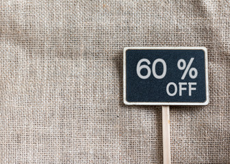 sale 60 percent off drawing on blackboard