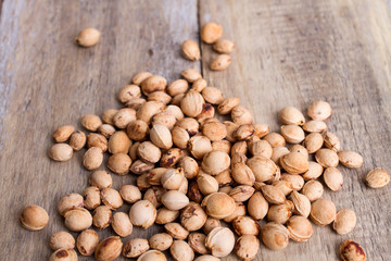 sour cherry pits on wood