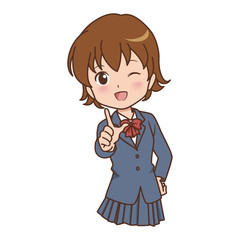 女の子　指差し　イラスト