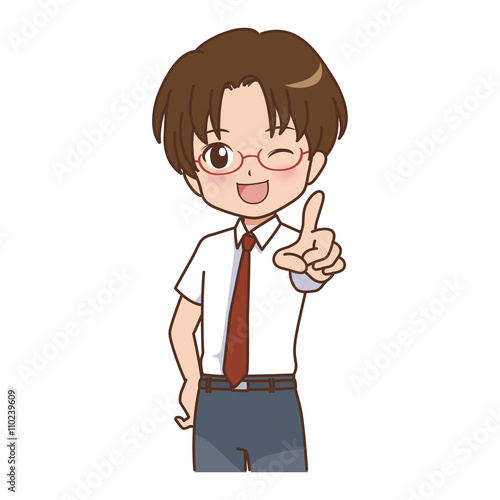 男の子 指差し イラスト Poster Posters Wallsheaven Amirian