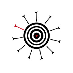 Dart hitting a target