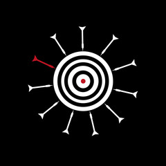 Dart hitting a target