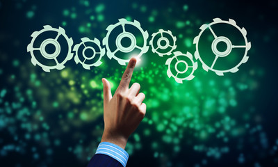 Cogwheel mechanism as teamwork concept