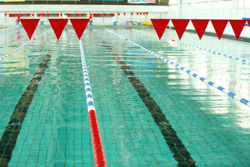 Swimming pool in the sport centre, indoors