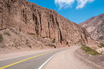 Road along Andean valleys