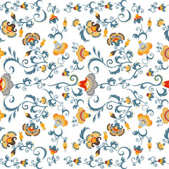 Fototapeta premium Seamless oriental tribal vector pattern