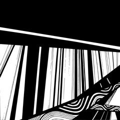 Abstract geometric background, monochrome ink drawing