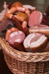 Variety of sausage products