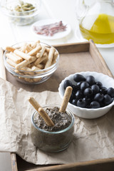toasted bread with olive pate