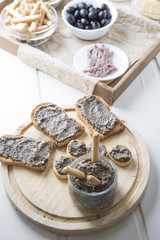 toasted bread with olive pate